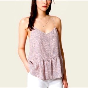 LOFT // light pink & light blue peplum tank top